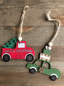 Truck & Car Ornament Set